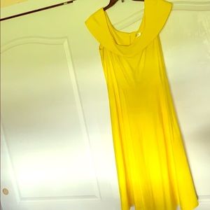 Yellow boat neck dress